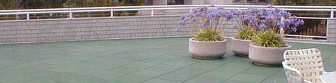 A rooftop terrace with DeckTop installed