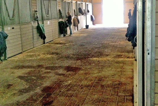 A stable floor with EquiTile installed