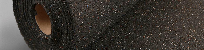 Rolled up recycled rubber mats