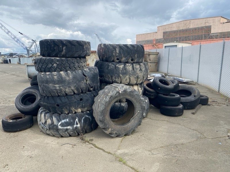 Oversized tires collected at a California tire amnesty event